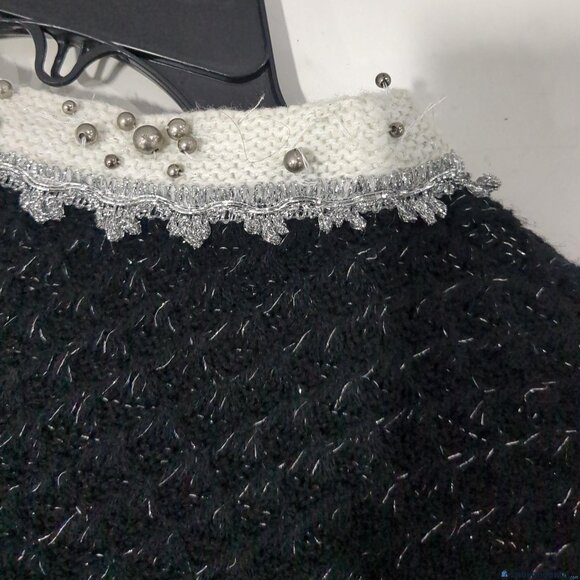 Alberto Makali Black & White Ombre Knit Cardigan Sweater Shabby Chic Medium - Picture 3 of 6